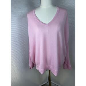 Notshy Pink Vneck tunic cashmere jumper sweater size Large XL made in France